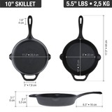 Victoria Skillet 25 cm, Seasoned bak-/braadpan Zwart, Color packaging