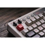 8BitDo Retro Mechanical Keyboard N Edition, gaming toetsenbord Grijs/donkerrood, US lay-out, Kailh Box White, TKL, Bluetooth Low Energy, Wireless 2.4G, USB