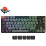 Keychron K3X-B1, toetsenbord Zwart, US lay-out, Keychron Mechanical Red, 75%, RGB leds, ABS Keycap, USB-C | Bluetooth 5.2