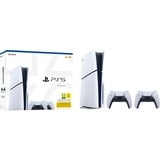 Sony PlayStation 5 (Slim) + Twee DualSense draadloze controllers spelconsole Wit/zwart