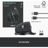 Logitech MX Master 3S muis Grafiet, 200 - 8000 dpi, Bluetooth Low Energy 