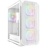 Sharkoon AK5M RGB midi tower behuizing Wit | 2x USB-A | 1x USB-C | RGB | Window