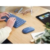 Trust Lyra Multi-Device Wireless Keyboard & Mouse, desktopset Blauw, US lay-out, Scissor switches, 800 - 1.600 dpi, 2,4 GHz USB, Bluetooth, 65%