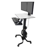 Ergotron WorkFit-C, Dual Sit-Stand Workstation trolley Zwart