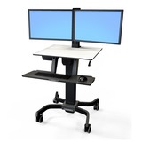 Ergotron WorkFit-C, Dual Sit-Stand Workstation trolley Zwart