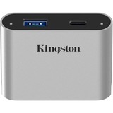 Kingston Workflow USB miniHub dockingstation Zilver/zwart, USB-C, USB-A