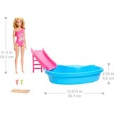 Mattel Barbie Blonde pop met zwembad en glijbaan 