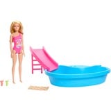 Mattel Blonde pop met zwembad en glijbaan 