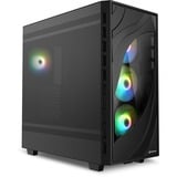 Sharkoon Rebel C80M RGB midi tower behuizing Zwart | 2x USB-A | 1x USB-C | RGB