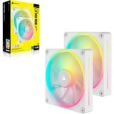 Corsair iCUE LINK LX140 RGB case fan Wit, 2 stuks, 4-pins PWM fan-connector