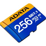 ADATA Premier Extreme microSDXC 256 GB geheugenkaart Blauw/geel, UHS-I U3, Class 10, V30