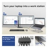 ACT Connectivity USB-C 4K MST dockingstation Zwart/grijs