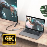 ACT Connectivity USB-C 4K multiport adapter voor 2 HDMI schermen, USB-A datapoort Aluminium