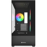 Sharkoon MK6 RGB mini tower behuizing Zwart | 2x USB-A | 1x USB-C | RGB | Tempered Glass