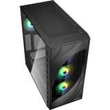 Sharkoon Rebel C80G RGB midi tower behuizing Zwart | 2x USB-A | 1x USB-C | RGB | Tempered Glass