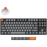 Keychron K8 Max-H1, toetsenbord Zwart, US lay-out, Keychron Super Red, 80% TKL, RGB leds, OSA Double-shot PBT, hot swap, USB-C | 2.4 GHz | Bluetooth 5.1