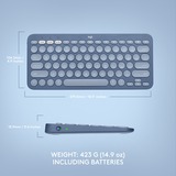 Logitech K380 Multi-Device Bluetooth Draadloos keyboard, toetsenbord Donkerblauw/wit, Bluetooth