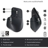 Logitech MX Mechanical  + MX Master3S Bundel, desktopset Zwart/grijs, US-International, 200 - 8000 dpi, Bluetooth Low Energy