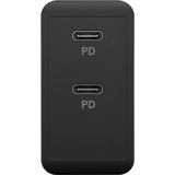 goobay USB-C PD Dual snellader (36 W) Zwart, 2x USB-C, Power Delivery