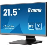 iiyama ProLite T2252MSC-B2AG 21.5" touchscreen monitor Zwart, 75 Hz, Touch, HDMI, DisplayPort, USB, Audio