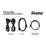 iiyama ProLite XUB2497HSN-B2 23.8" monitor Zwart, 100 Hz, HDMI, DisplayPort, USB-C, Audio