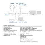 ACT Connectivity USB-C 4K / 8K 60Hz dockingstation Grijs