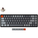 Keychron K6-W3, toetsenbord Grijs/grijs, US lay-out, Gateron Brown, RGB leds, 65%, ABS keycaps, Bluetooth