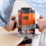 BLACK+DECKER 1200W 6.35mm Bovenfrees KW1200EKA-QS Oranje, Incl. opbergkoffer en 6 frezen