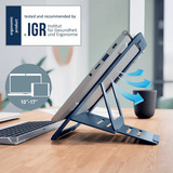 Leitz Ergo Aluminium Ultraplatte Verstelbare Laptopstandaard Donkergrijs