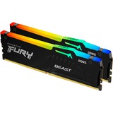 Kingston FURY 32 GB DDR5-6000 (2x 16 GB) Kit werkgeheugen Zwart, KF560C36BBE2AK2-32, Beast RGB, XMP 3.0