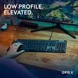 Logitech G915 X Low-Profile Wired Mechanical Gaming Keyboard Zwart, US-International, GL Tactile, Double-Shot PBT, RGB