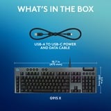 Logitech G915 X Low-Profile Wired Mechanical Gaming Keyboard Zwart, US-International, GL Tactile, Double-Shot PBT, RGB