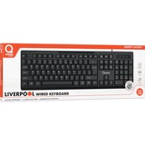 Qware Liverpool bedraad toetsenbord Zwart, EU lay-out (QWERTY), Membraan