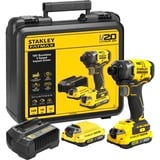 Stanley FATMAX V20 18V 2x2.0Ah Brushless Slagschroevendraaier Geel/zwart, 3 snelheden, 2 accu's en lader inbegrepen