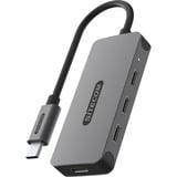 Sitecom USB-C naar 4x USB-C 10 Gbps usb-hub Grijs