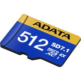 ADATA Premier Extreme microSDXC 512 GB geheugenkaart Blauw/geel, UHS-I U3, Class 10, V30