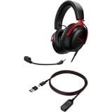 HyperX Cloud III over-ear gaming headset Zwart/rood, Pc, PS5, PS4, Xbox Series X|S, Xbox One, Nintendo Switch