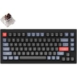 Keychron V1-B3, gaming toetsenbord Zwart (mat), US lay-out, Keychron K Pro Brown, RGB leds, 75%, Double-shot PBT, hot swap