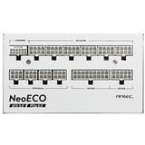 Antec NE1000G M White, 1000W voeding  Wit, 1x 12VHPWR, 4x PCIe, Full Kabel-Management