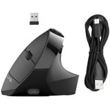 JLab JBuds Ergonomic Wireless Vertical Mouse Zwart, 1200 – 2400 DPI, Bluetooth 5.2 / 2.4 GHz