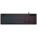 Qware Kingston bedraad toetsenbord Zwart, EU lay-out (QWERTY), Membraan, RGB led, Chocolate keycap