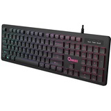 Qware Kingston bedraad toetsenbord Zwart, EU lay-out (QWERTY), Membraan, RGB led, Chocolate keycap