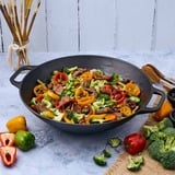 Victoria Wok 35,5 cm, Seasoned bak-/braadpan Zwart, Color packaging