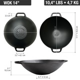 Victoria Wok 35,5 cm, Seasoned bak-/braadpan Zwart, Color packaging