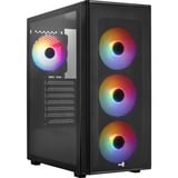 Aerocool Designer v2 midi tower behuizing Zwart | 2x USB-A | RGB | Window