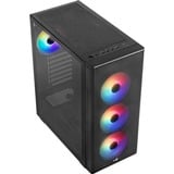 Aerocool Designer v2 midi tower behuizing Zwart | 2x USB-A | RGB | Window