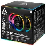 ARCTIC BioniX P120 A-RGB case fan Zwart, 3 stuks incl. controller en afstandsbediening