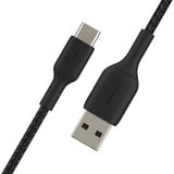 Belkin BOOSTCHARGE gevlochten USB-C/ USB-A kabel Zwart, 15 cm