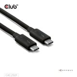 Club 3D Thunderbolt 5 Gecertificeerde 8K240Hz kabel Zwart, Data 80/120 Gbps, EPR 240 Watt,1 meter