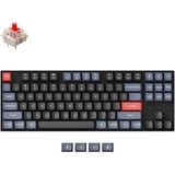 Keychron K8 Pro-H1, toetsenbord Zwart, US lay-out, Gateron G Pro Red, RGB leds, TKL, Double-shot PBT, hot swap, Bluetooth 5.1